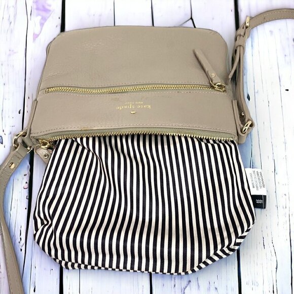 Kate Spade New York Cobble Hill Tenley Crossbody Bag Beige Pebble Grain Leather - Picture 4 of 12